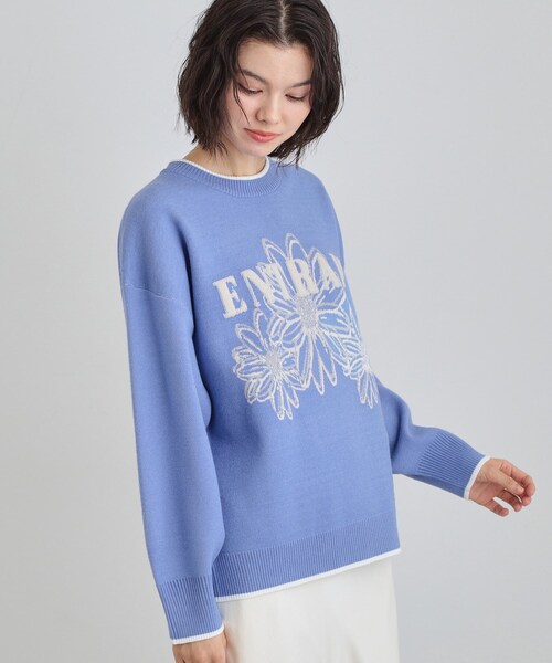 THE SHOP TK ニット セーター 花柄ラメジャカードニット レディース