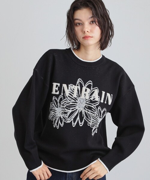 THE SHOP TK ニット セーター 花柄ラメジャカードニット レディース