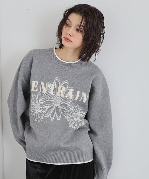 THE SHOP TK ニット セーター 花柄ラメジャカードニット レディース