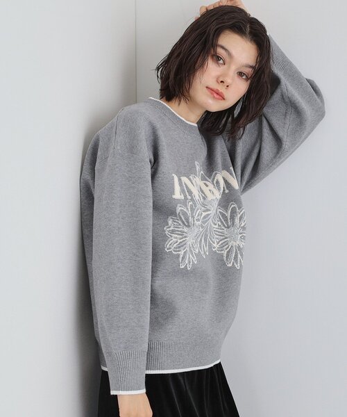 THE SHOP TK ニット セーター 花柄ラメジャカードニット レディース