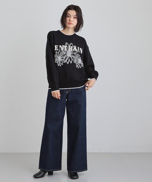 THE SHOP TK ニット セーター 花柄ラメジャカードニット レディース