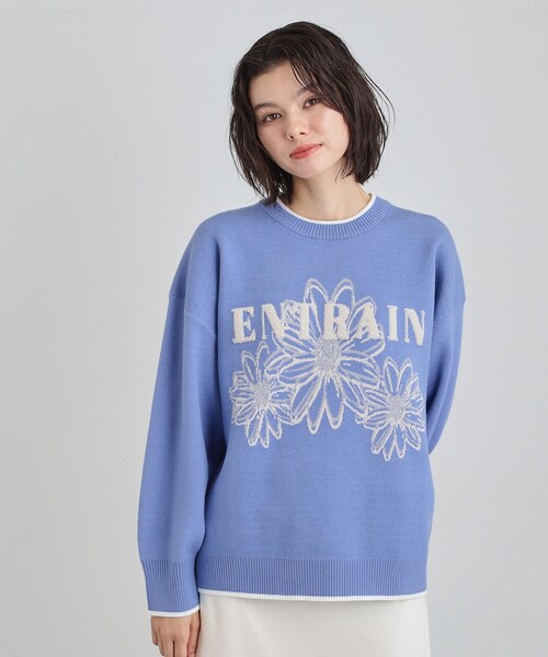 THE SHOP TK ニット セーター 花柄ラメジャカードニット レディース