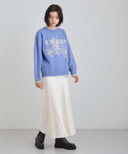 THE SHOP TK ニット セーター 花柄ラメジャカードニット レディース