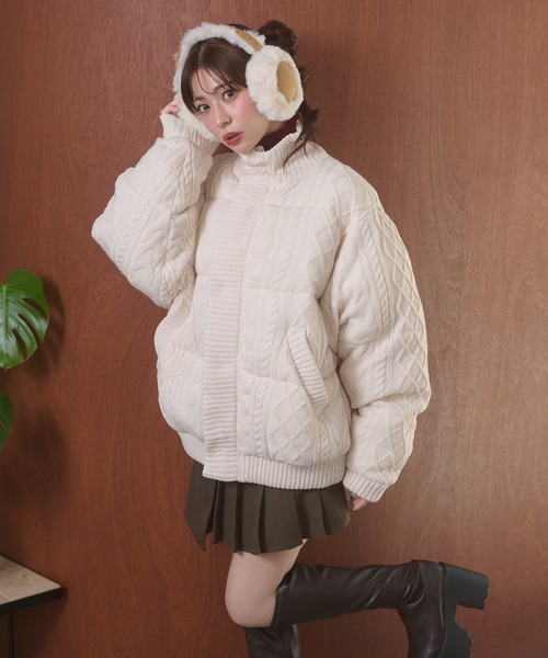 Ambre Neige（アンブルネージュ） ブルゾン アウター 厚手 volume knit