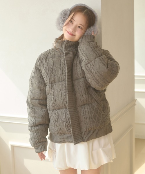 Ambre Neige ブルゾン アウター volume knit padded jacket