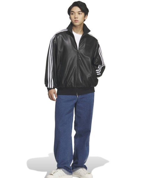 adidas（アディダス） コート ジャケット adidas PLEATHER 3STRIPES