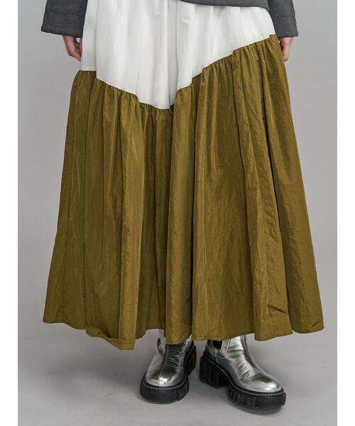 UN3D.（アンスリード） ワンピース GATHER SKIRT DOCKING OP