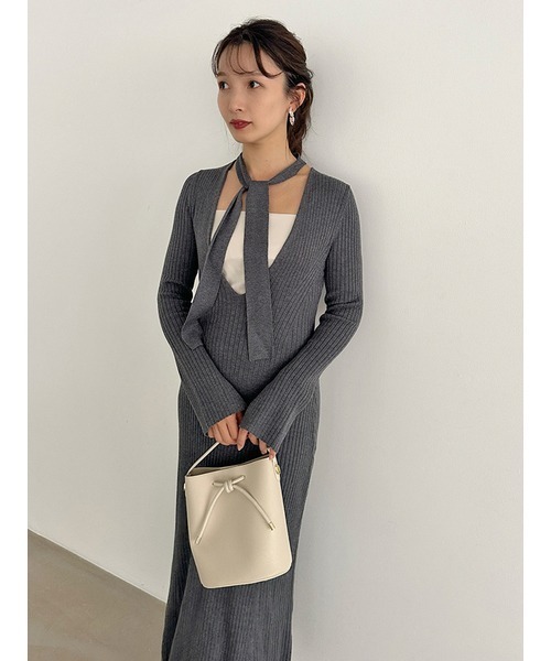 SNIDEL（スナイデル） ニットワンピース ONE SIZE レッド レディース