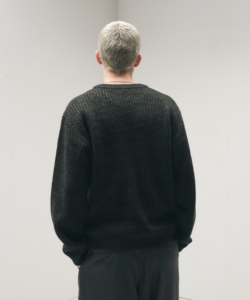 Adoon plain セーター ニット Melange Henry Neck Knit / メランジ