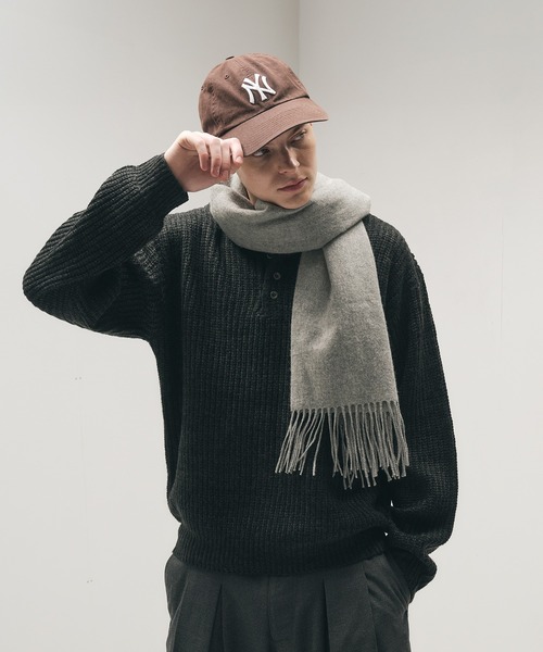 Adoon plain セーター ニット Melange Henry Neck Knit / メランジ