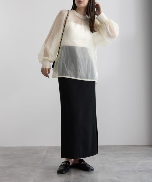 「me+em select」 長袖ブラウス MEDIUM ブラック レディース_画像3