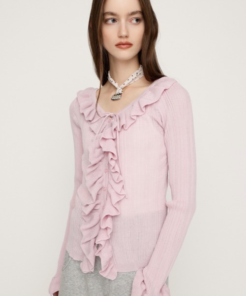 SLY（スライ） ニット セーター 「2026SS新作」FRONT FRILL KNIT TOPS