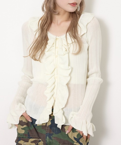 SLY（スライ） ニット セーター 「2026SS新作」FRONT FRILL KNIT TOPS