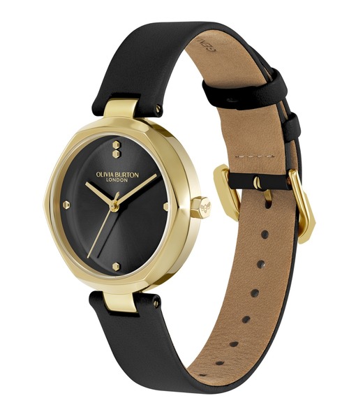 腕時計 「OLIVIA BURTON/オリビアバートン」クラシック - 32mm ディメンション ブラックオニキス サンレイ レザー レディースの画像