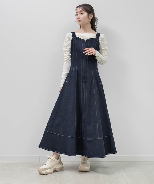 RANDA（ランダ） ワンピース デニムフレアワンピース : ZOZOTOWN Yahoo