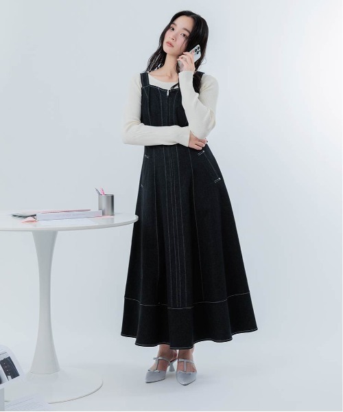 RANDA（ランダ） ワンピース デニムフレアワンピース : ZOZOTOWN Yahoo