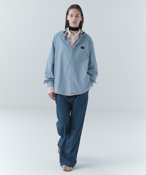 ワイドパンツ ジーンズ Faux Denim Tuck Wide Pants メンズ レディースの画像