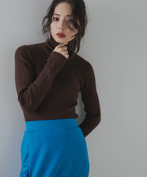 「bohmal」 タートルネックニット FREE ブラウン レディース_画像6