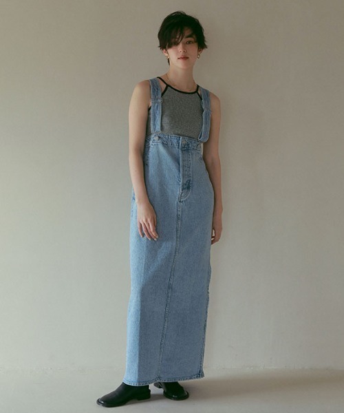 「ETRE TOKYO」 サロペットスカート「EDWINコラボ」 M ベージュ レディースの画像