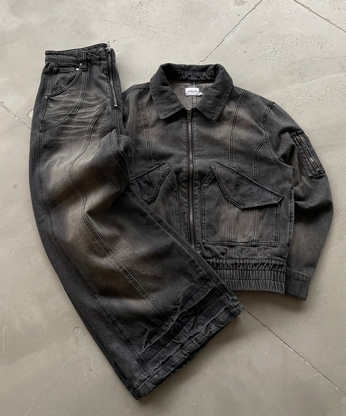 ANDER HUNK オーバーダイデニムフライトジャケット 値下げ交渉あり ANDER HUNK ブルゾン MEDIUM ブラック メンズ : ZOZOTOWN Yahoo!店