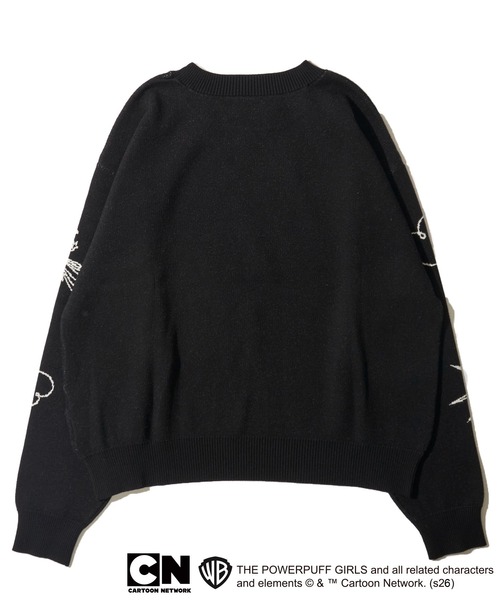 ニット/セーター THE POWERPUFF GIRLS FACE KNIT ブロッサムたちガールズが超キュートなふわふわニットに♡ 絶対欲しい