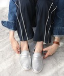 スリッポン パンチングローファー厚底スリッポン...の詳細画像4