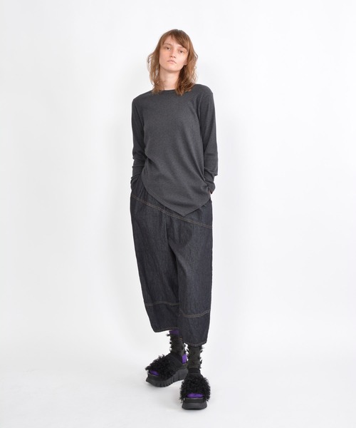 「gomme」 デニムパンツ MEDIUM ブラック レディースの画像