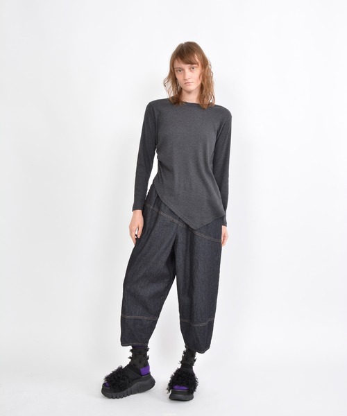 「gomme」 デニムパンツ MEDIUM ブラック レディースの画像