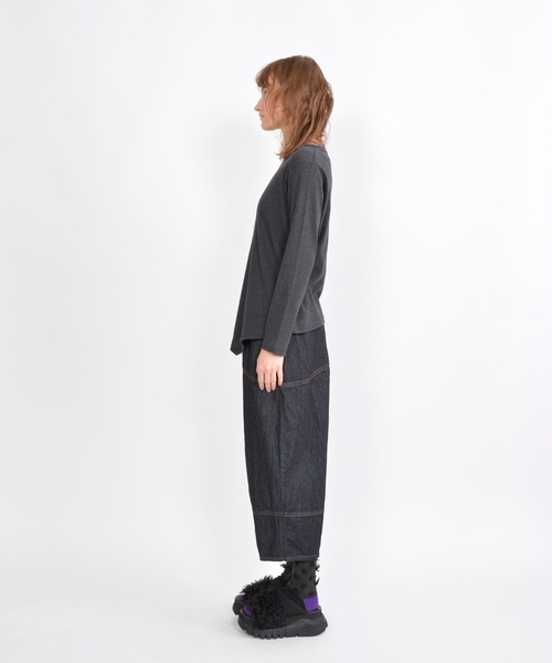「gomme」 デニムパンツ MEDIUM ブラック レディースの画像