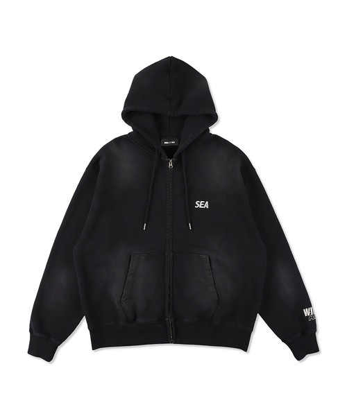 WIND AND SEA パーカー　プルオーバー　ブラック　プリント　XL WIND AND SEA（ウィンダンシー） パーカー SULFUR DYEING LOGO ZIP