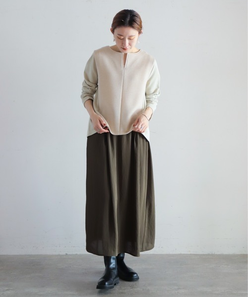 「NOMBRE IMPAIR」 長袖カットソー FREE カーキ レディース_画像7