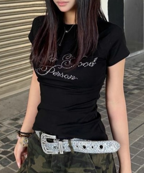 y2k❤️ 00s Ed Hardy ラインストーン ロゴ 薔薇 タンクトップ Ed Hardy Heart Sword Rhinestone Rib Tank Top – DTLR
