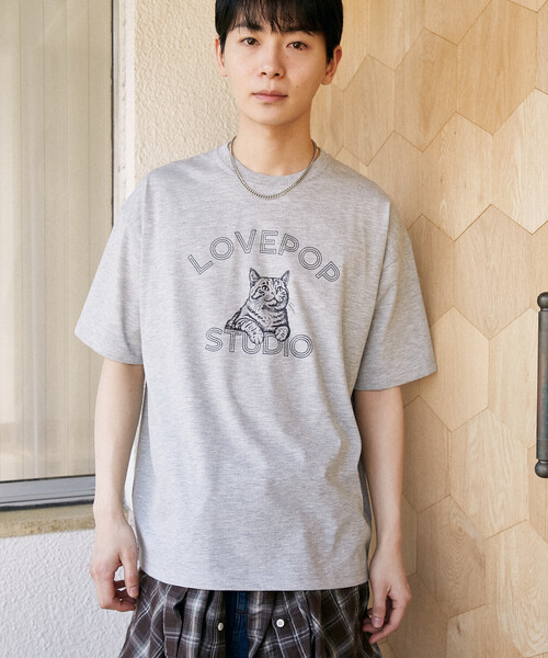 PUBLUX（パブリュクス） tシャツ 半袖 「機能性素材」LOVEPOP キャット