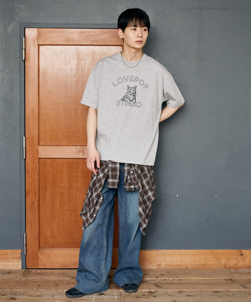 PUBLUX（パブリュクス） tシャツ 半袖 「機能性素材」LOVEPOP キャット