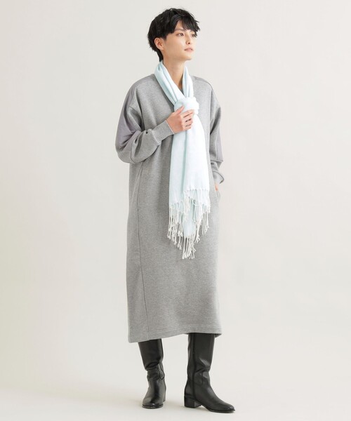 「EVEX by KRIZIA」 長袖ワンピース 40 ダークネイビー レディースの画像