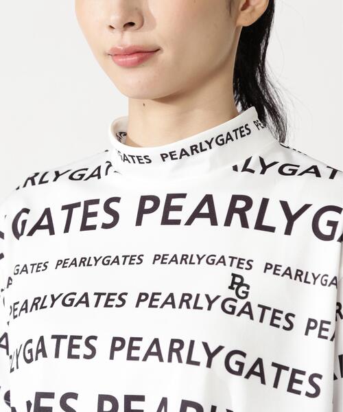 パンツドレス 「PEARLY GATES」ランダムロゴボーダー柄　梨地ジャージの画像