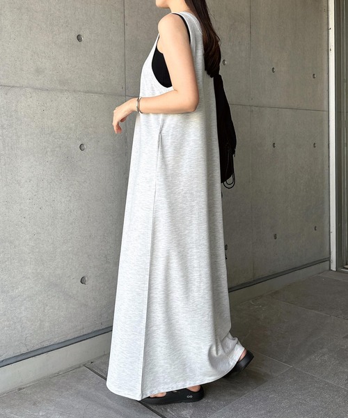 み*ゆ様 ホワイト ノースリーブ ロングワンピース サイズ2 andme（アンドミー） ワンピース ノースリーブ2wayスウェットロング