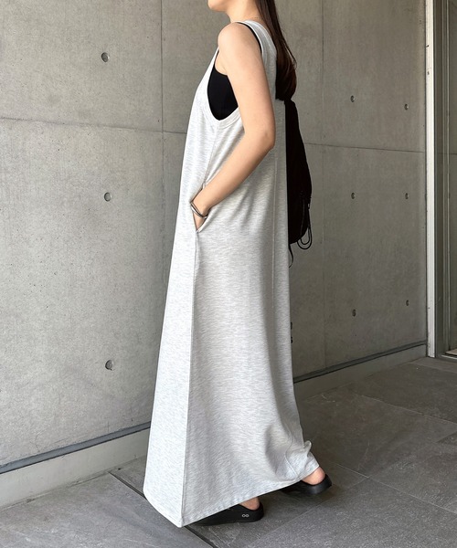 andme（アンドミー） ワンピース ノースリーブ2wayスウェットロング