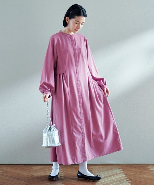 「Sunny clouds」 長袖ワンピース X-LARGE グリーン レディース_画像4