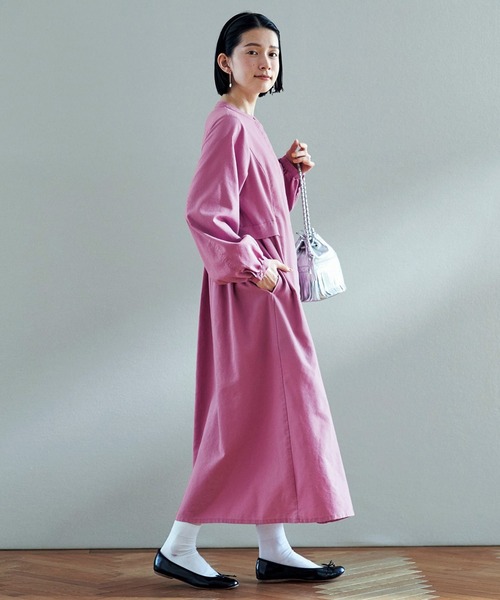 「Sunny clouds」 長袖ワンピース X-LARGE グリーン レディース_画像5
