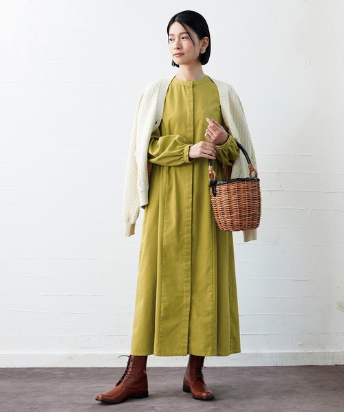 「Sunny clouds」 長袖ワンピース X-LARGE グリーン レディース_画像7