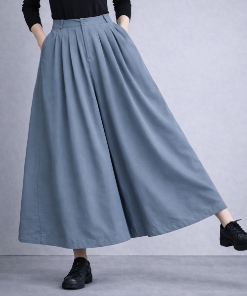 「SallyLunn」 スラックス MEDIUM カーキ レディース_画像3
