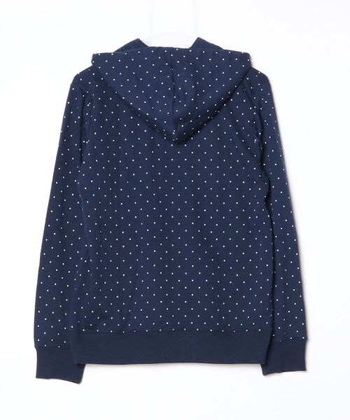 「NAVY」 ドット柄ジップアップパーカー M ネイビー レディース_画像2