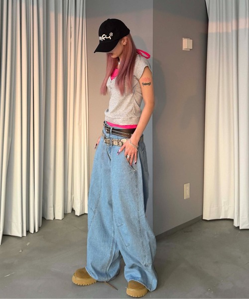「sedacle」 デニムパンツ LARGE ライトブルー メンズ_画像4