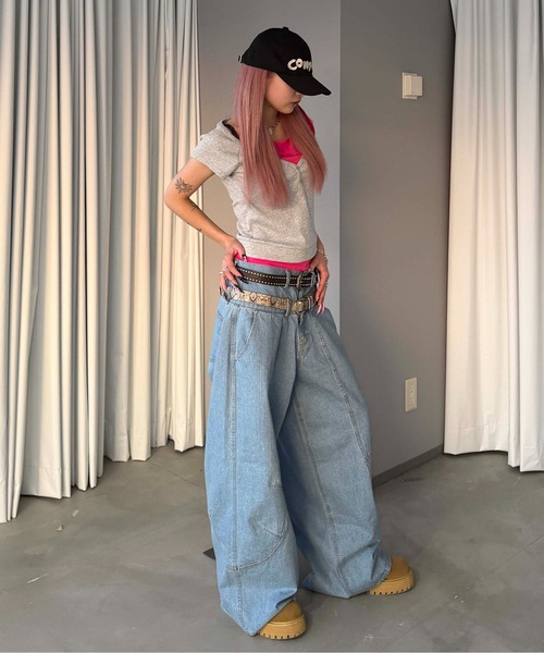 「sedacle」 デニムパンツ LARGE ライトブルー メンズ_画像6