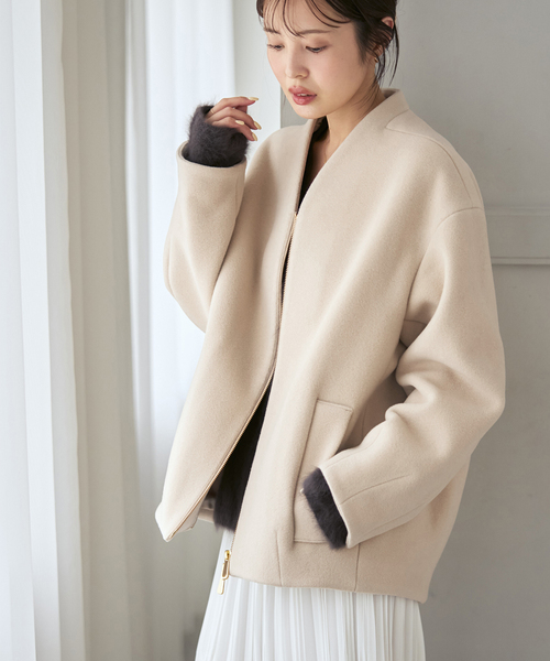 UNITED ARROWS（ユナイテッドアローズ） ノーカラーコート - ベージュ