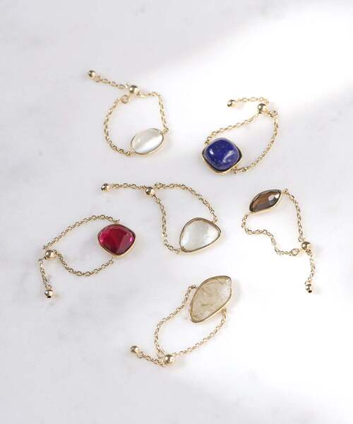 指輪 リング GEMSTONE・チェーンリング「ラピスラズリ」 レディースの画像