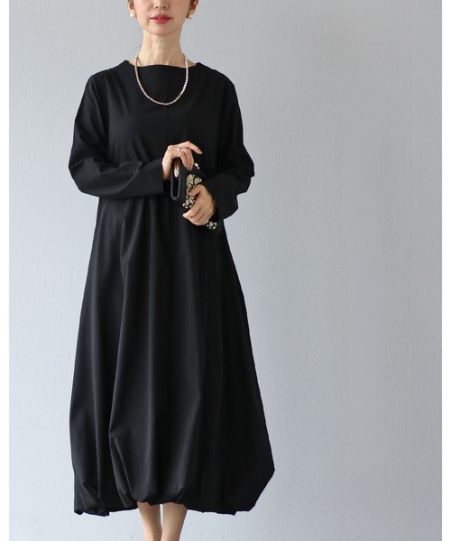 Vieo（ヴィオ） ワンピース シック。黒のバルーンワンピース
