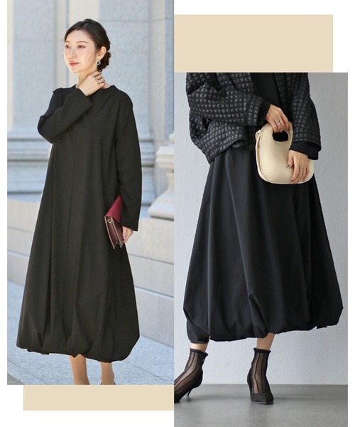 Vieo（ヴィオ） ワンピース シック。黒のバルーンワンピース