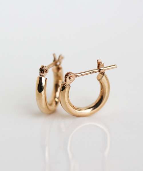 ピアス ゴールド スナップ フープ ピアス | K10YG レディース メンズの画像